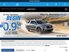 'kirklandhonda.com' screenshot