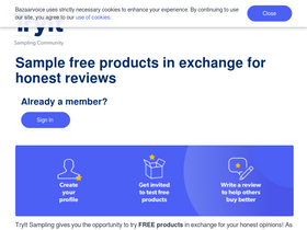 'tryitsampling.com' screenshot