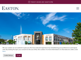 'eastontowncenter.com' screenshot