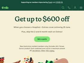'nib.com.au' screenshot