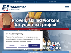 'tradesmeninternational.com' screenshot