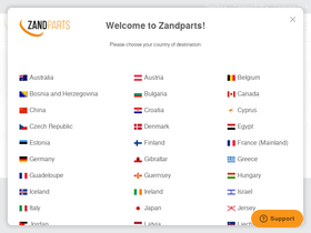 'zandparts.com' screenshot