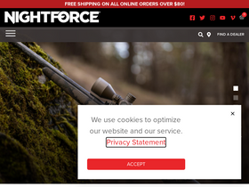 'nightforceoptics.com' screenshot
