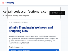 Certainsodasconfectionary homepage screenshot