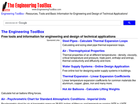 'engineeringtoolbox.com' screenshot