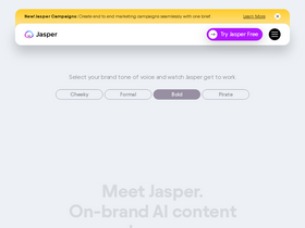 Jasper - An AI-driven platform for efficient, high-quality content creation and marketing strategy enhancement.