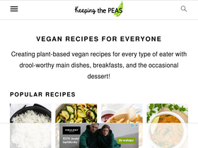 'keepingthepeas.com' screenshot