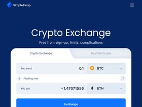 'simpleswap.io' screenshot