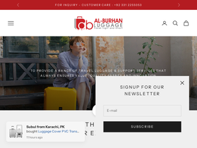 alburhanluggage.com homepage screenshot