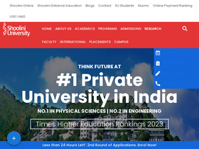 'shooliniuniversity.com' screenshot