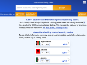 'countryareacode.net' screenshot