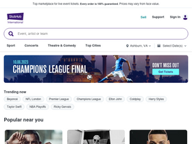 'stubhub.ie' screenshot