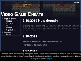 'vgcheat.com' screenshot