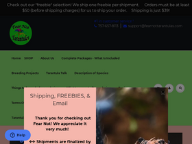 'fearnottarantulas.com' screenshot
