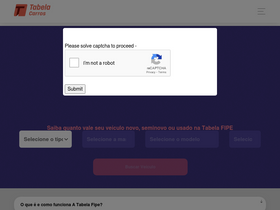 'tabelafipecarros.com.br' screenshot