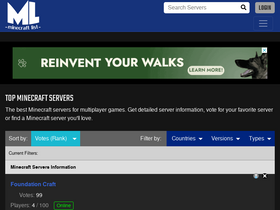 'minecraftlist.org' screenshot