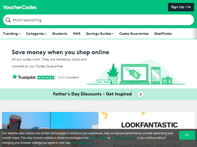 'vouchercodes.co.uk' screenshot