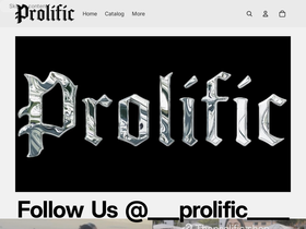 theprolific.shop homepage screenshot