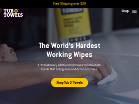 Tub O'Towels homepage screenshot