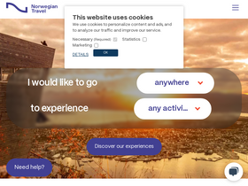 'norwegian.travel' screenshot