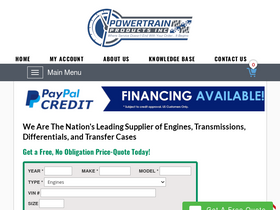 'powertrainproducts.net' screenshot