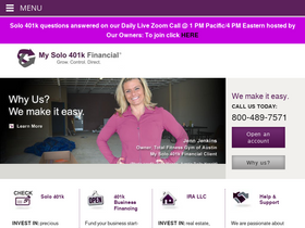 'mysolo401k.net' screenshot