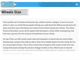 'wheelssize.com' screenshot