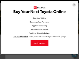 'toyotaofcoloradosprings.com' screenshot