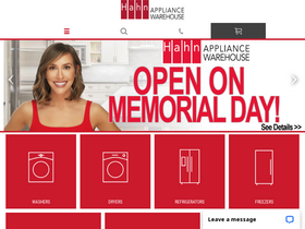 'hahnappliance.com' screenshot