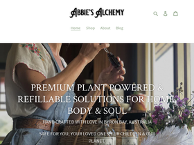 abbiesalchemy.com homepage screenshot