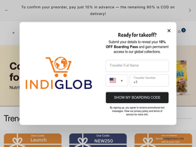 indiglob.com homepage screenshot
