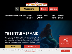 'classiccinemas.com' screenshot