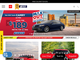 'mikecalverttoyota.com' screenshot