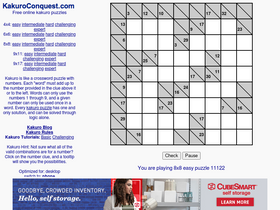 'kakuroconquest.com' screenshot