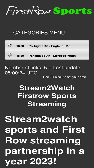 First row sports free live sports hotsell streams on your pc live football stream