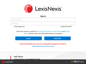 'mylexisnexis.co.za' screenshot