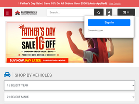 'partsengine.ca' screenshot