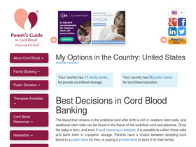 'parentsguidecordblood.org' screenshot