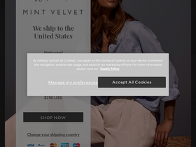 Mint Velvet website screenshot