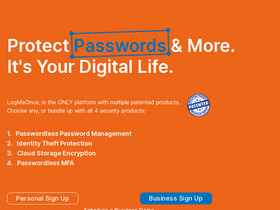 'logmeonce.com' screenshot