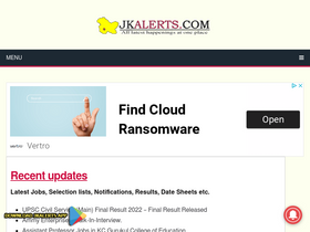 'jkalerts.com' screenshot