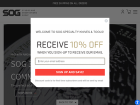 'sogknives.com' screenshot