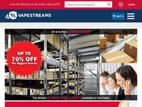 'vapestreams.co.uk' screenshot