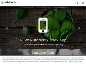 'nutritionix.com' screenshot