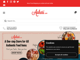 aahari.com homepage screenshot