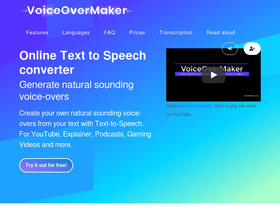 'voiceovermaker.io' screenshot