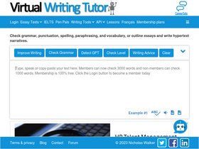 'virtualwritingtutor.com' screenshot