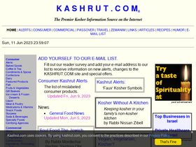 'kashrut.com' screenshot