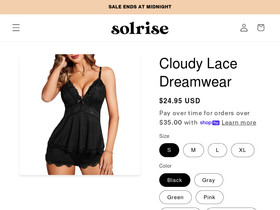 shopsolrise.com homepage screenshot