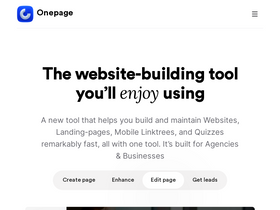 'onepage.me' screenshot